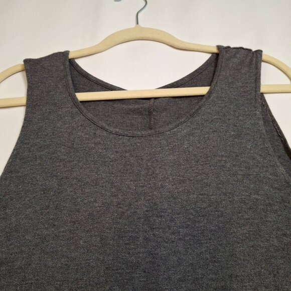 A-Line Swing Dress Size M Grey Round Neck Sleeveless Stretch Jersey - Picture 8 of 8